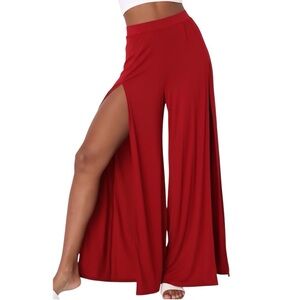 Lulus Red Palazzo Pants with slits— Size L